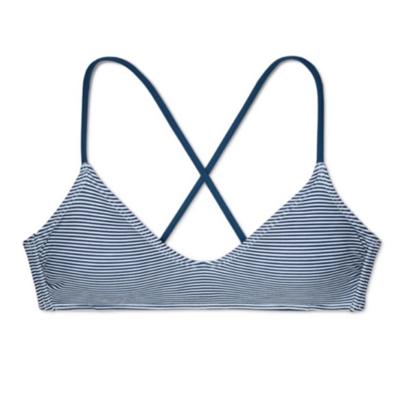 Blue and White Striped Bikini Top - Picture 3 of 8